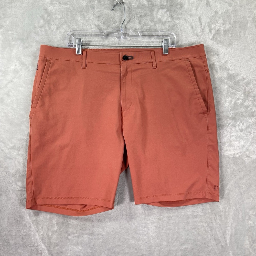 Public Rec Shorts Mens 40 Dealmaker Chino 8" Inseam Flat Front Red Pink Workday